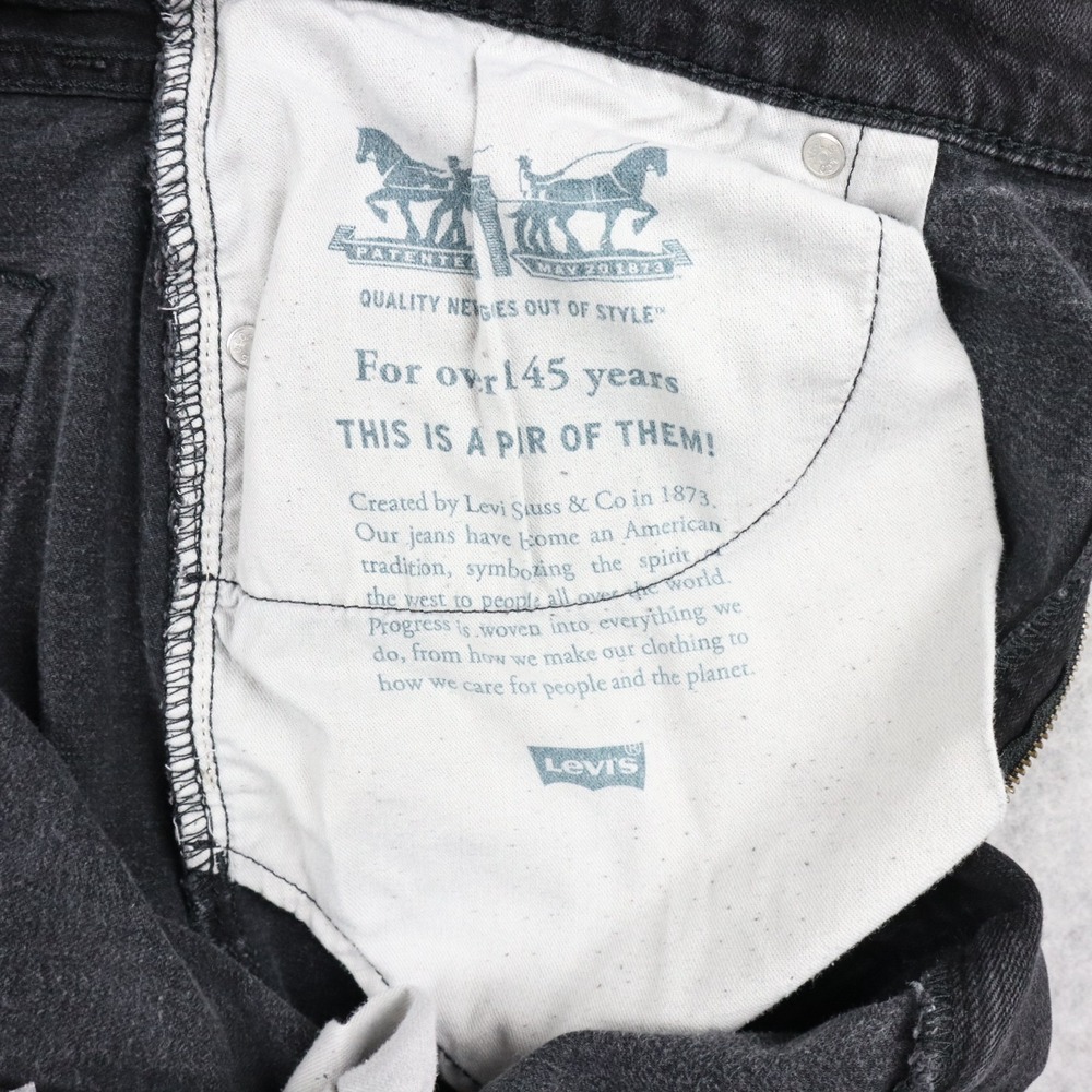 Levi's 505‎ Jeans Mens 40x30 Regular Fit Stretch Flex 5-Pocket Denim Black - Picture 4 of 12